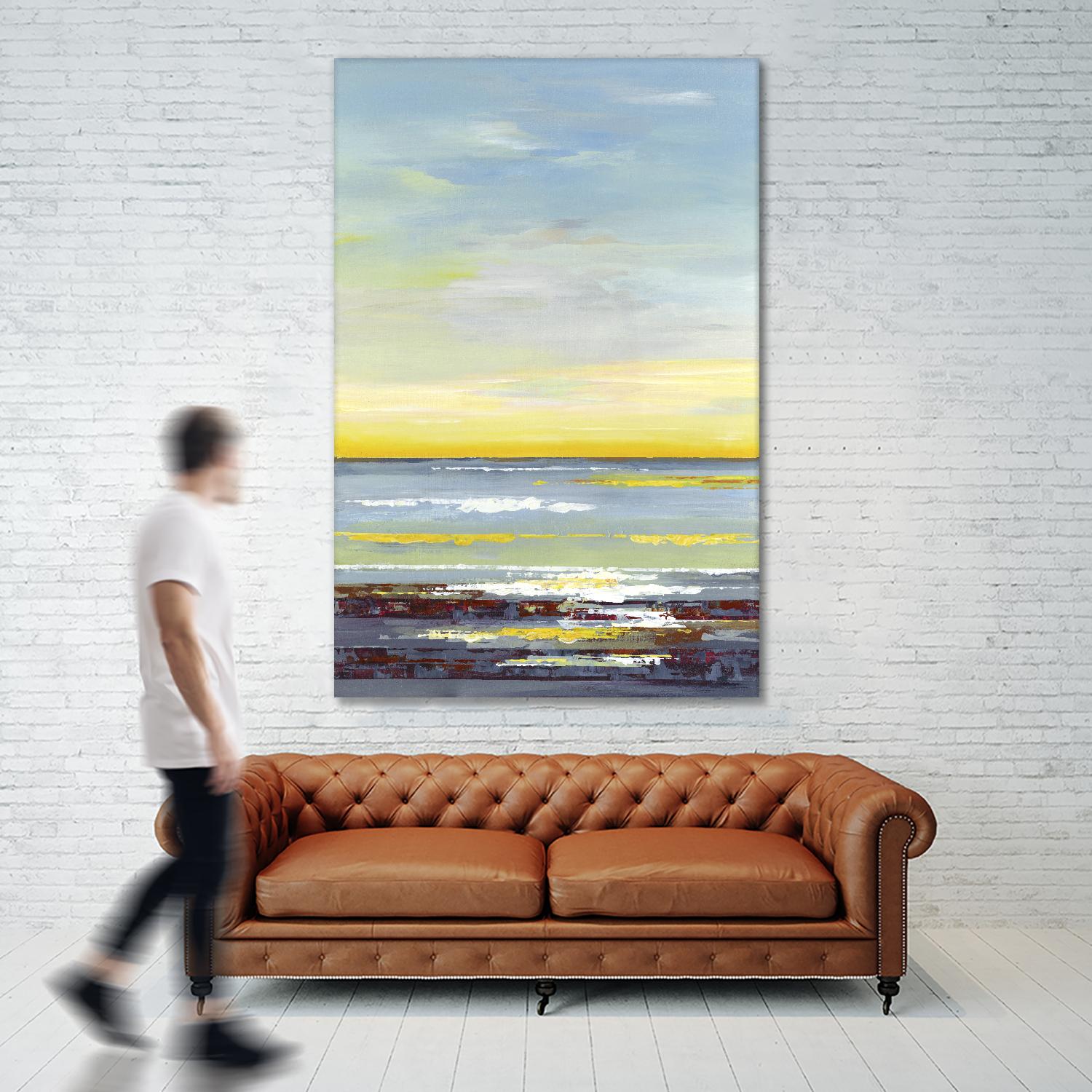 Gold Horizon by Valeria Mravyan on GIANT ART - blue abstract