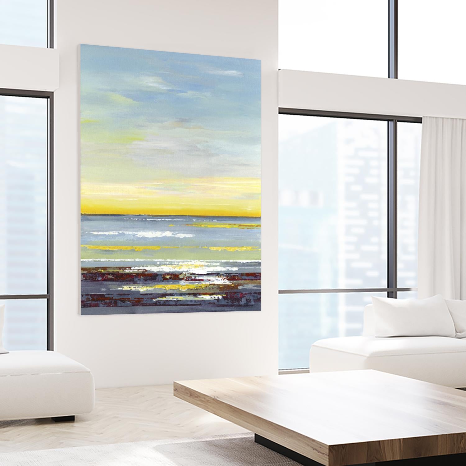 Gold Horizon by Valeria Mravyan on GIANT ART - blue abstract