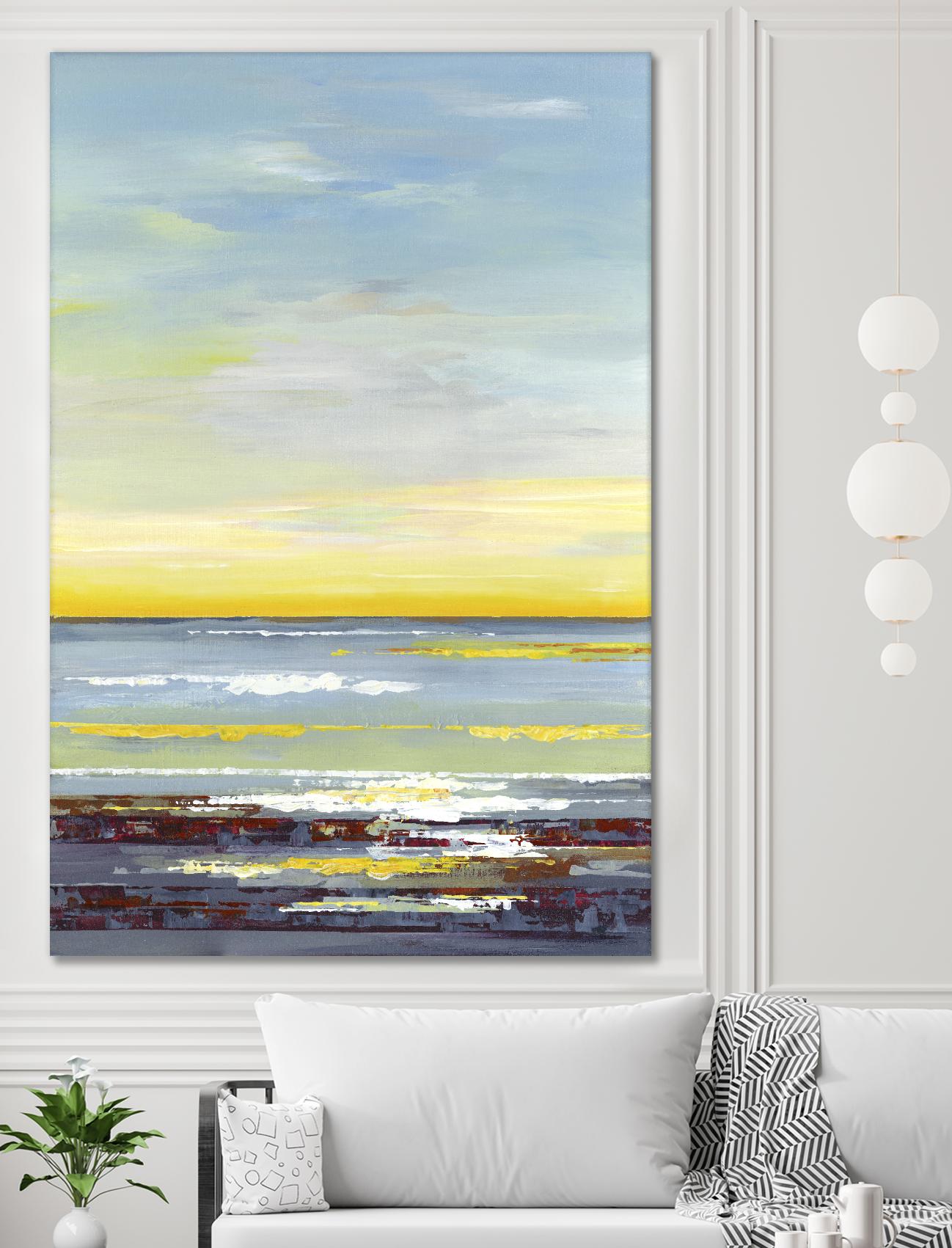 Gold Horizon by Valeria Mravyan on GIANT ART - blue abstract