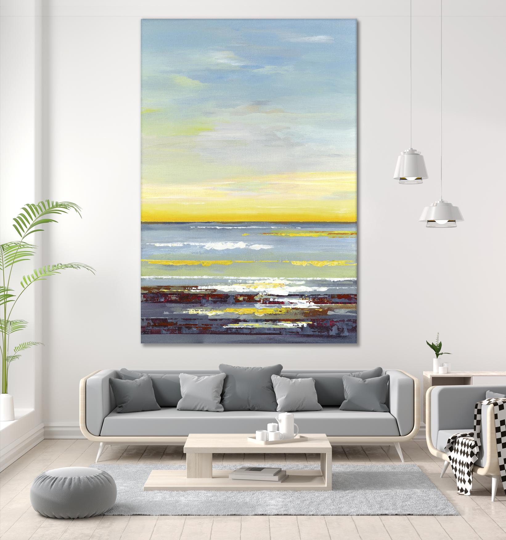 Gold Horizon by Valeria Mravyan on GIANT ART - blue abstract