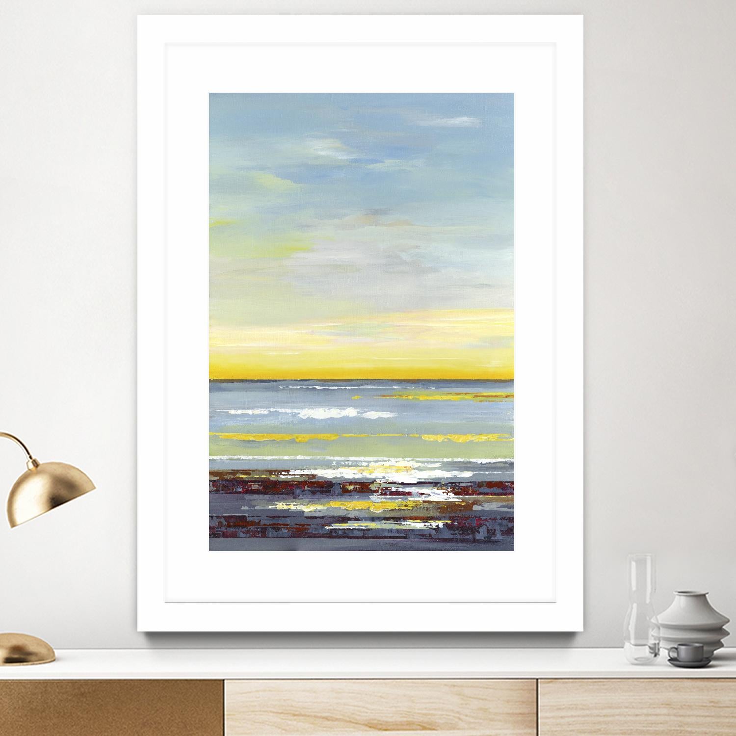 Gold Horizon by Valeria Mravyan on GIANT ART - blue abstract