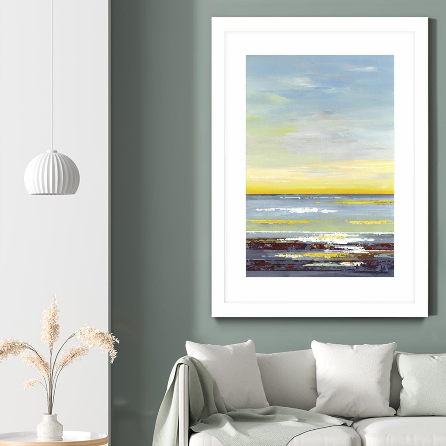 Gold Horizon by Valeria Mravyan on GIANT ART - blue abstract