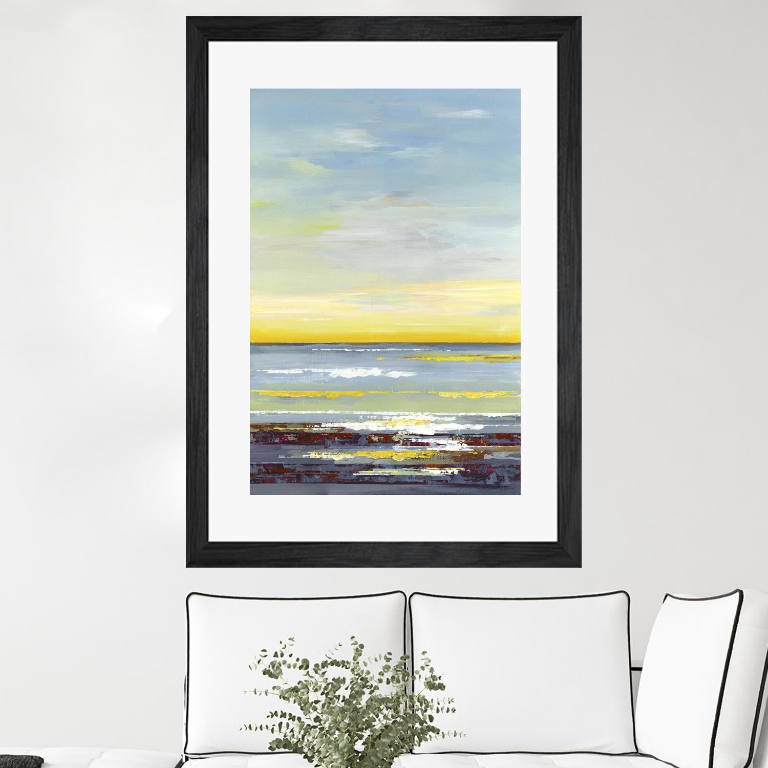 Gold Horizon by Valeria Mravyan on GIANT ART - blue abstract