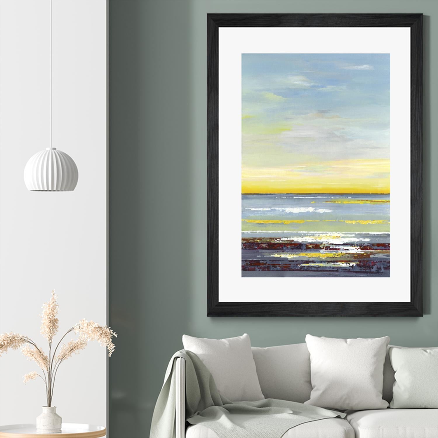 Gold Horizon by Valeria Mravyan on GIANT ART - blue abstract