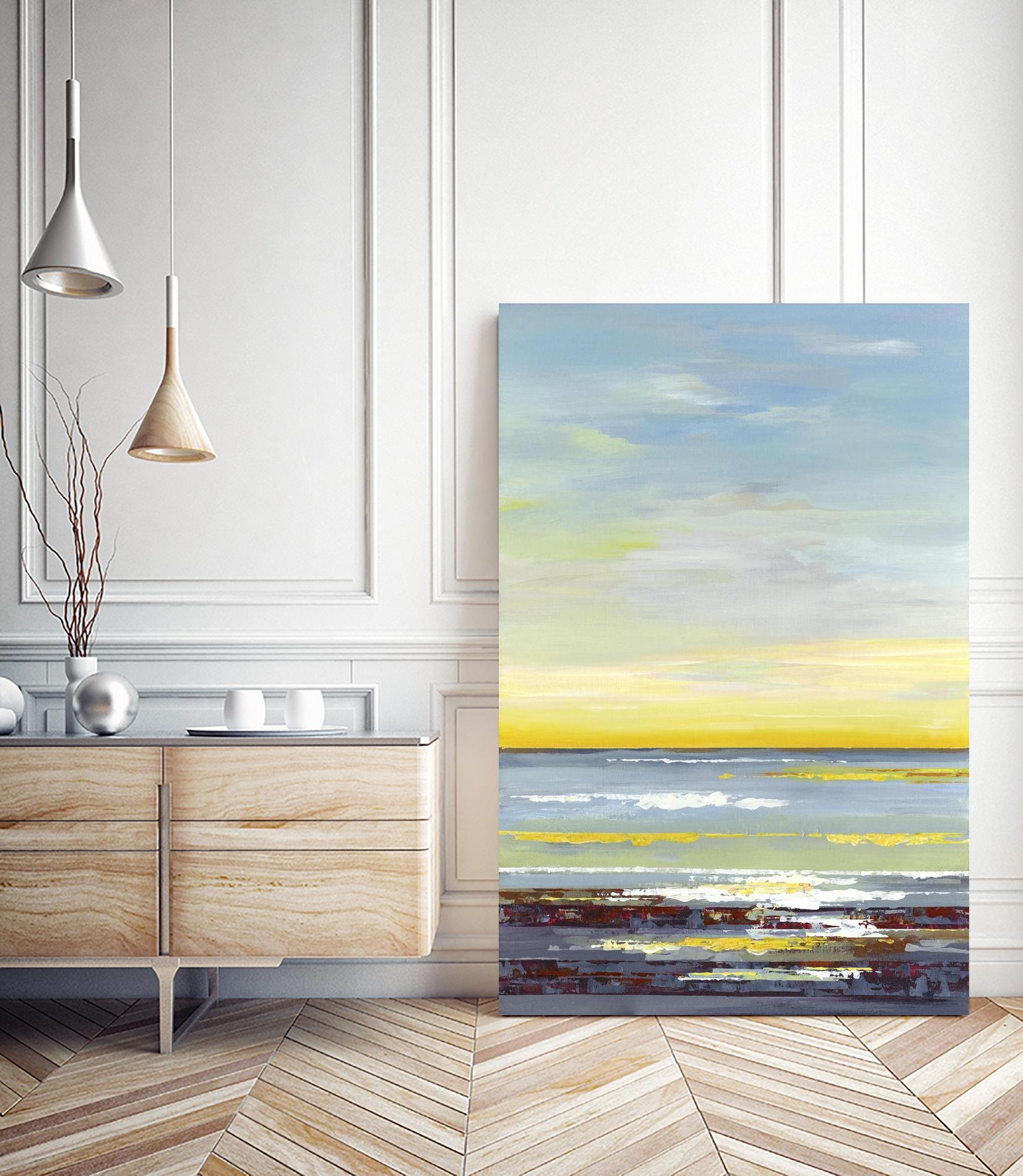 Gold Horizon by Valeria Mravyan on GIANT ART - blue abstract