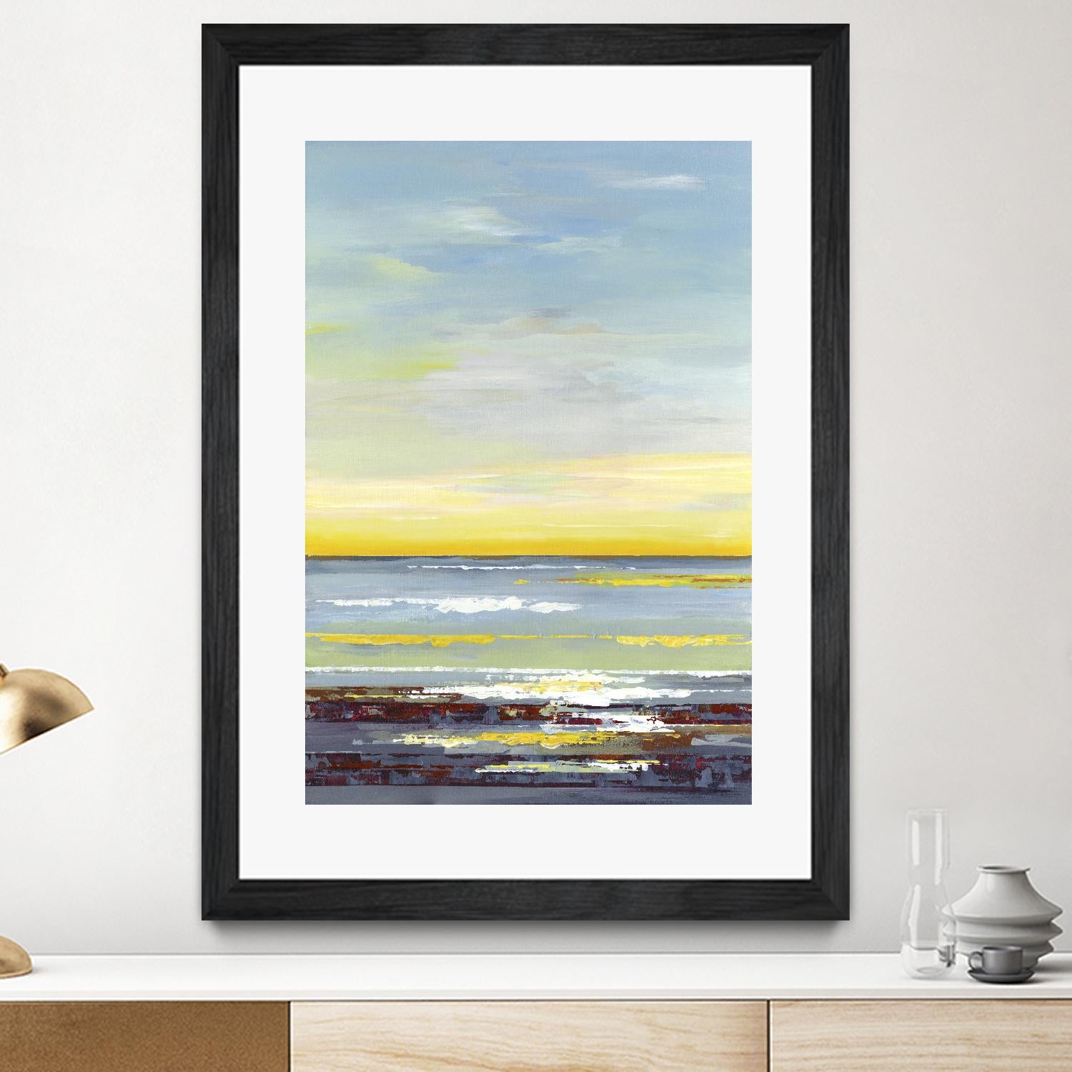 Gold Horizon by Valeria Mravyan on GIANT ART - blue abstract