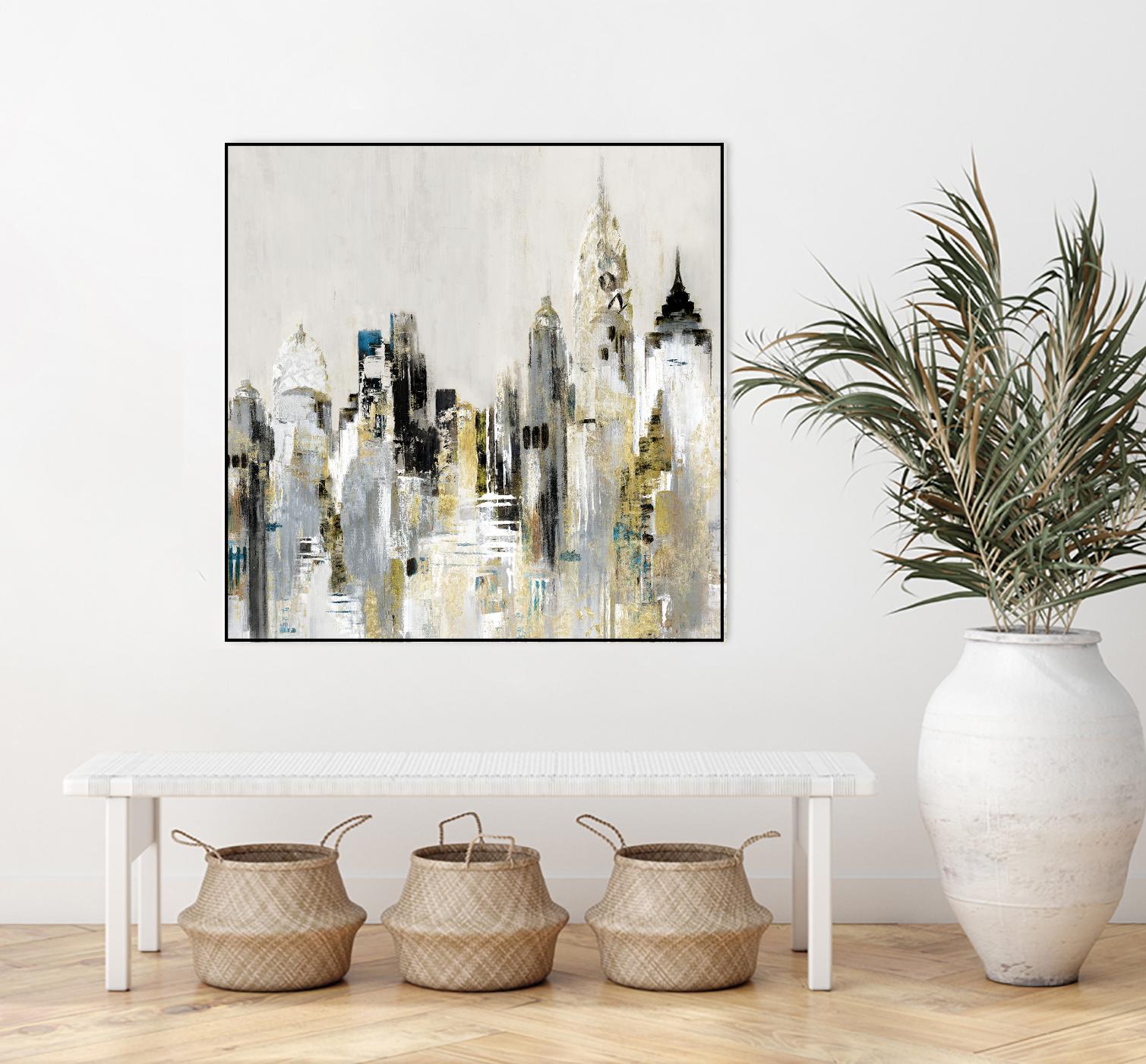 Golden Cityscape by Valeria Mravyan on GIANT ART - gold city scene