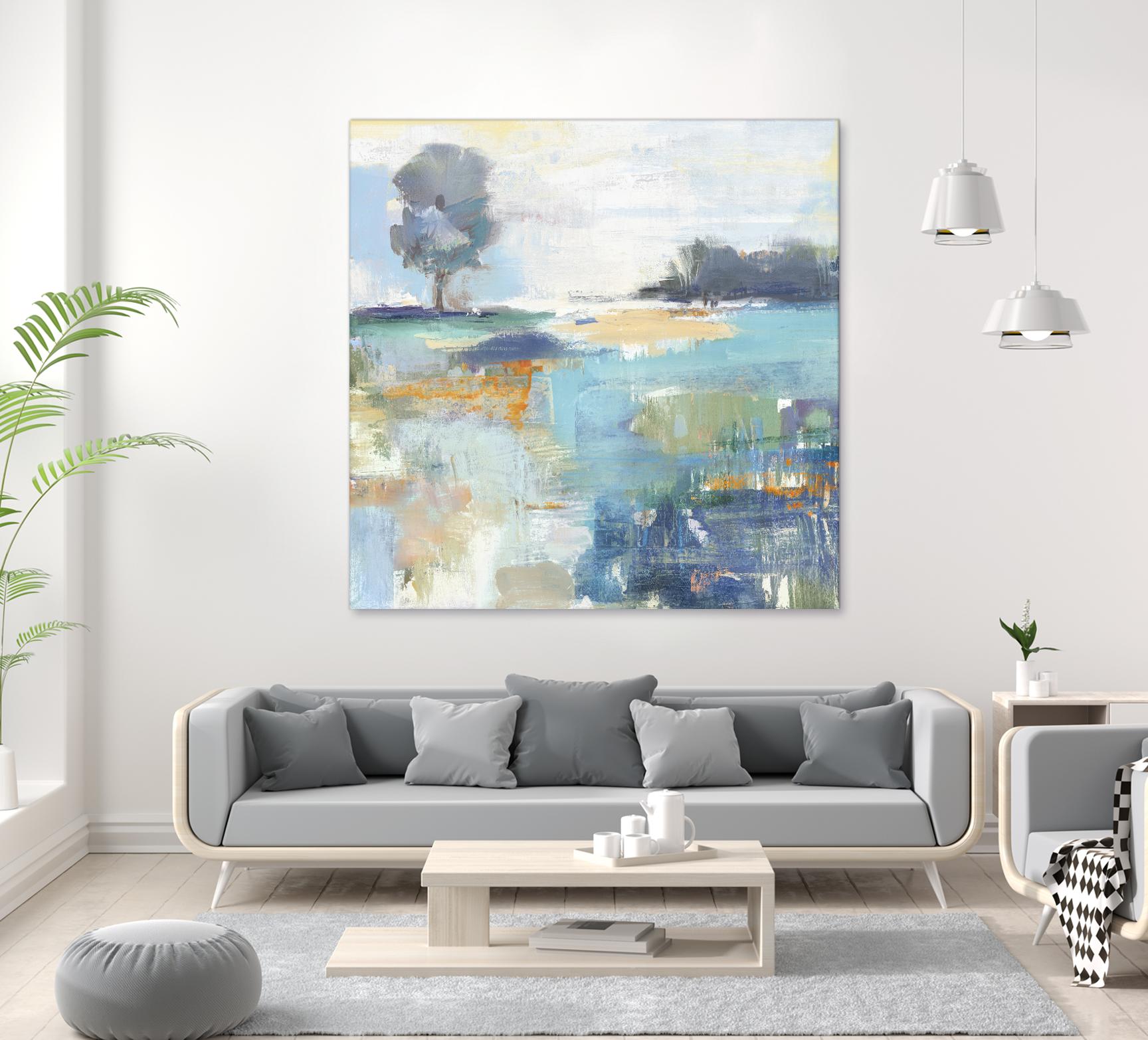Rocky Fields by Valeria Mravyan on GIANT ART - blue abstract