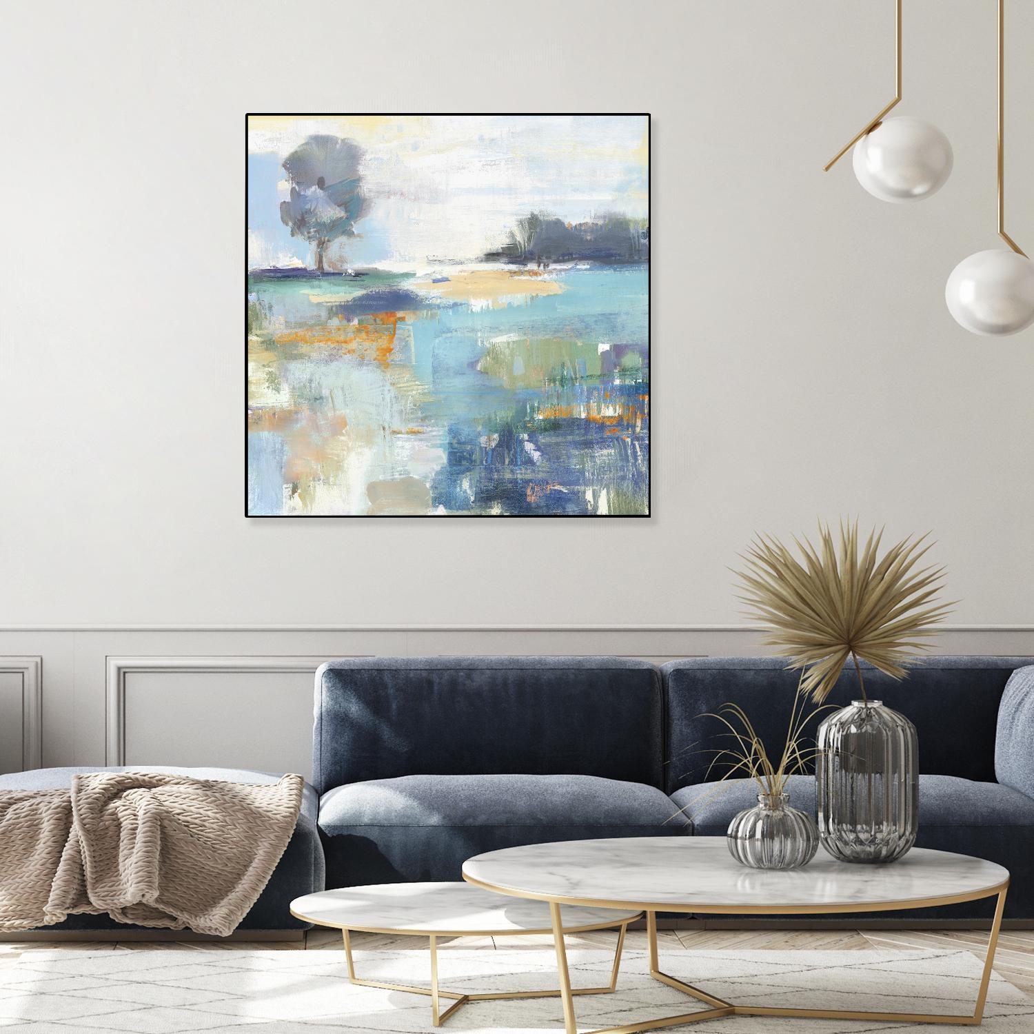 Rocky Fields by Valeria Mravyan on GIANT ART - blue abstract