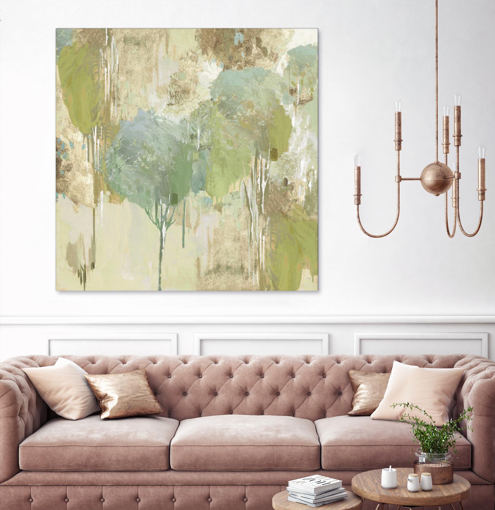 Teal Forest I by Valeria Mravyan on GIANT ART - beige abstract