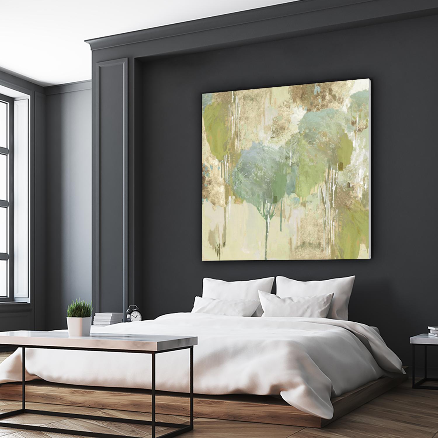 Teal Forest I by Valeria Mravyan on GIANT ART - beige abstract