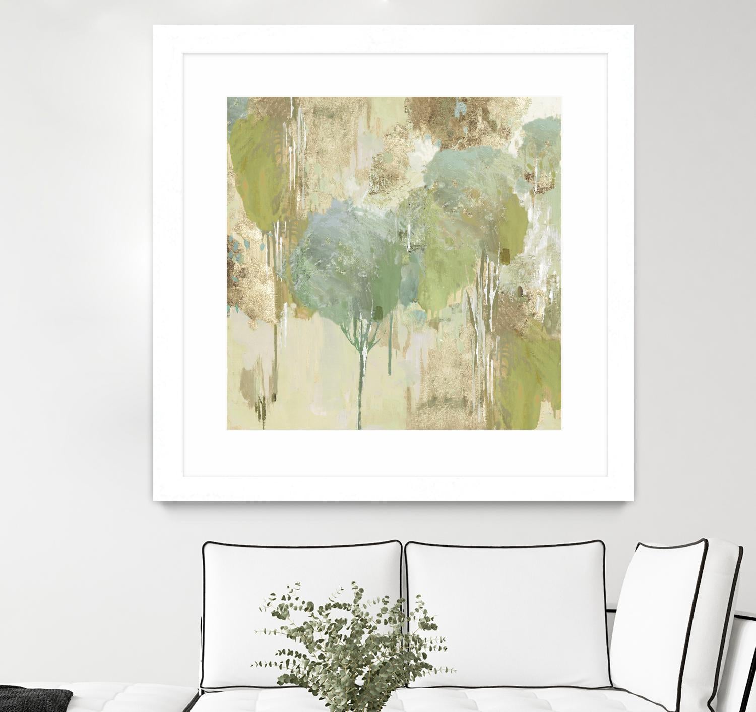 Teal Forest I by Valeria Mravyan on GIANT ART - beige abstract
