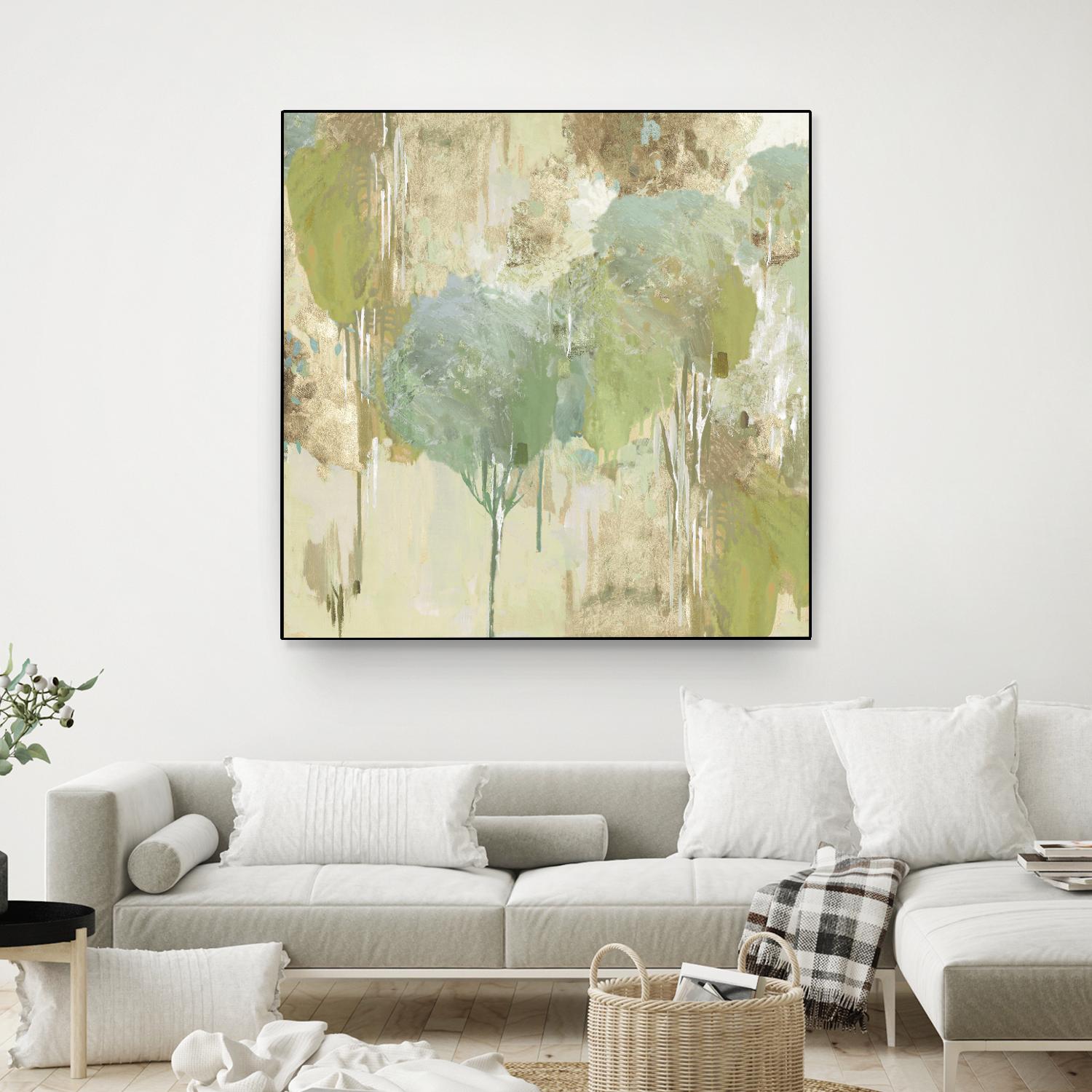 Teal Forest I by Valeria Mravyan on GIANT ART - beige abstract