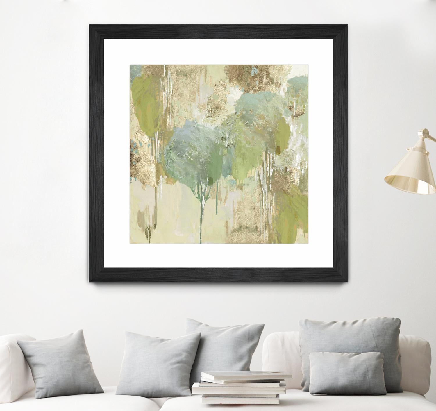 Teal Forest I by Valeria Mravyan on GIANT ART - beige abstract