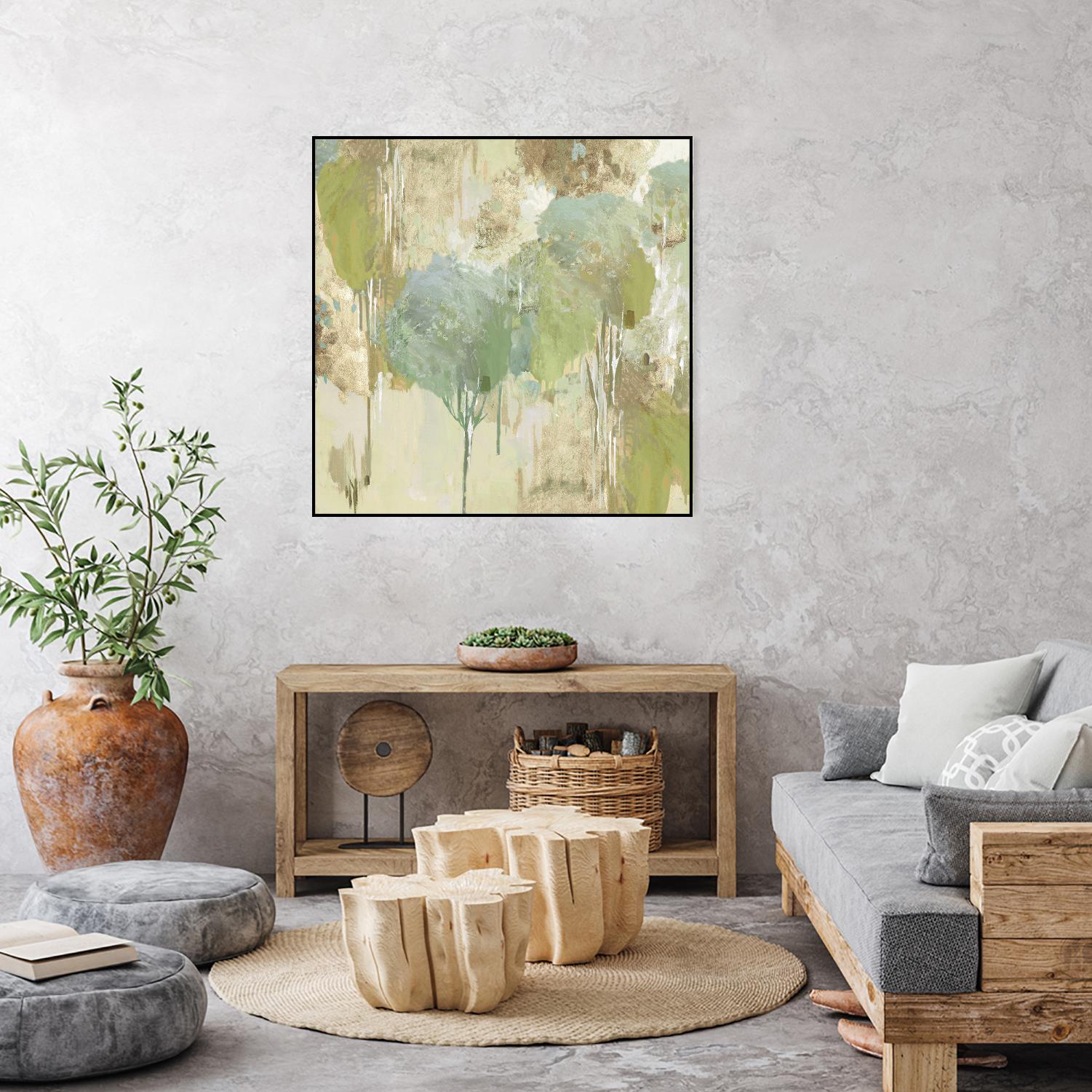 Teal Forest I by Valeria Mravyan on GIANT ART - beige abstract