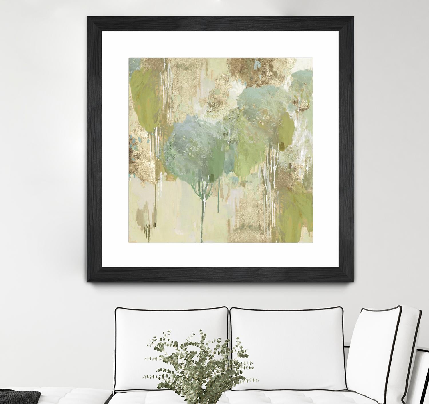 Teal Forest I by Valeria Mravyan on GIANT ART - beige abstract