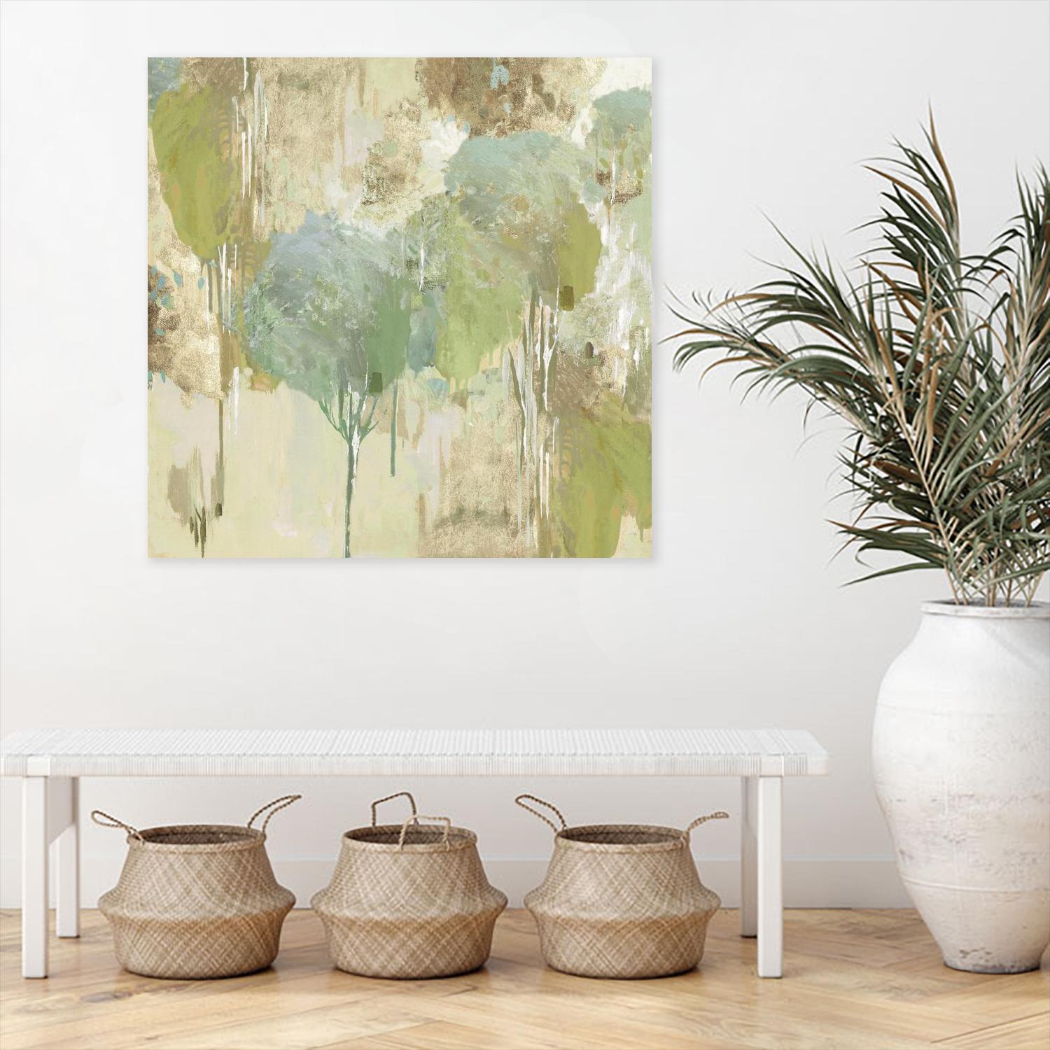 Teal Forest I by Valeria Mravyan on GIANT ART - beige abstract