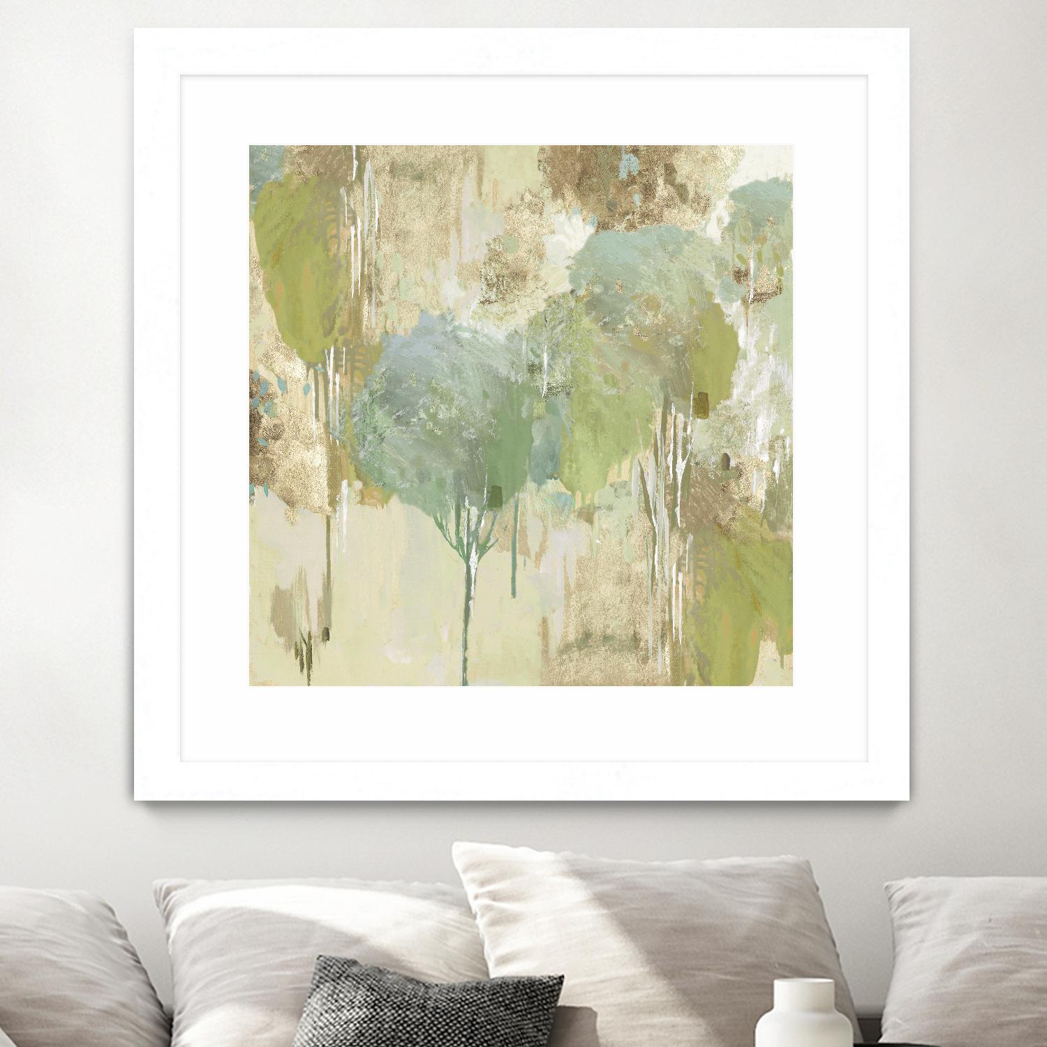 Teal Forest I by Valeria Mravyan on GIANT ART - beige abstract