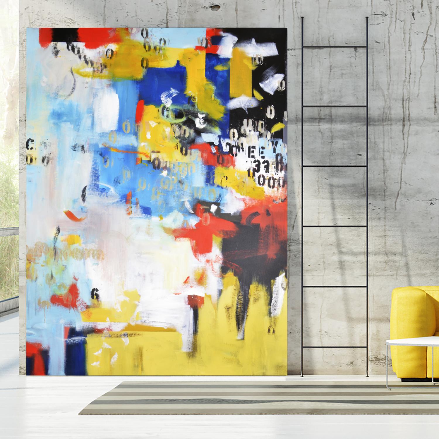 The History of Losing Zeroes Part II by Mark Pulliam on GIANT ART - yellow abstract