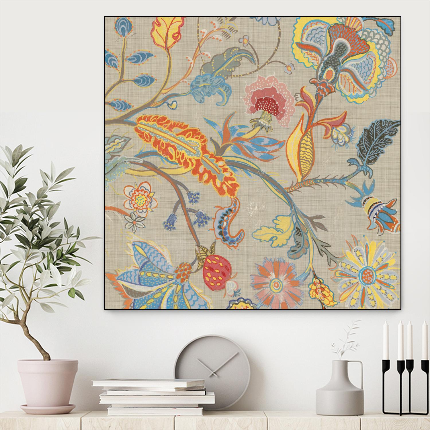 Folklore I by Maya Woods on GIANT ART - red floral