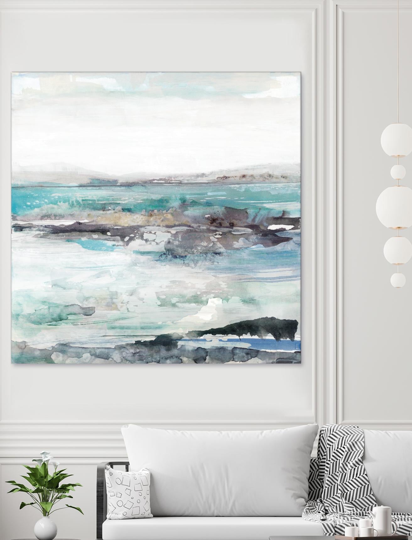Sea Foam I by Maya Woods on GIANT ART - cyan abstract