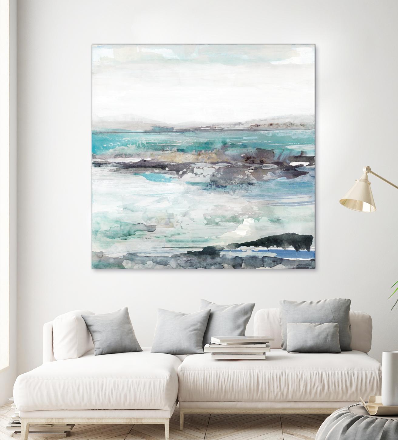 Sea Foam I by Maya Woods on GIANT ART - cyan abstract