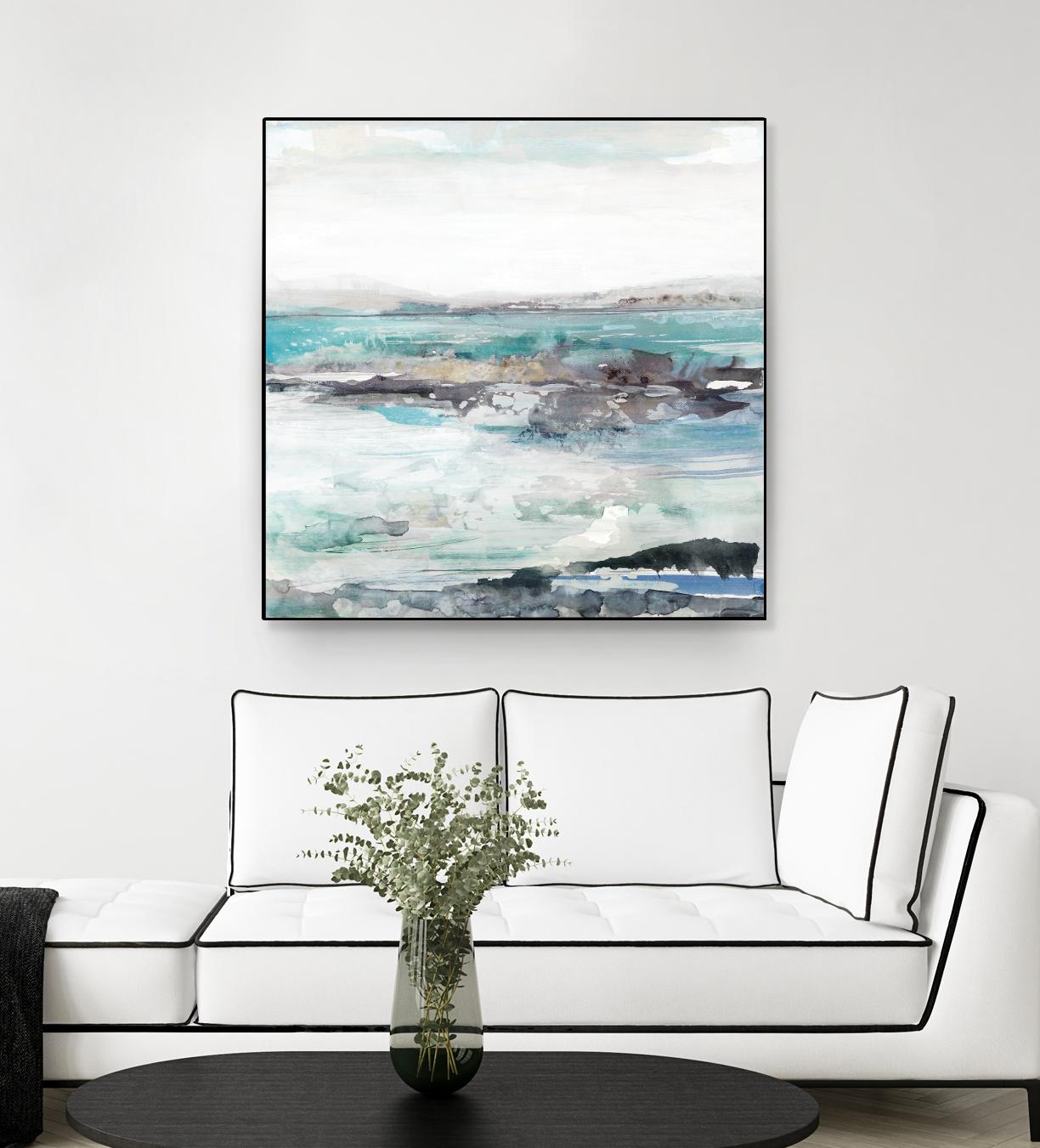 Sea Foam I by Maya Woods on GIANT ART - cyan abstract