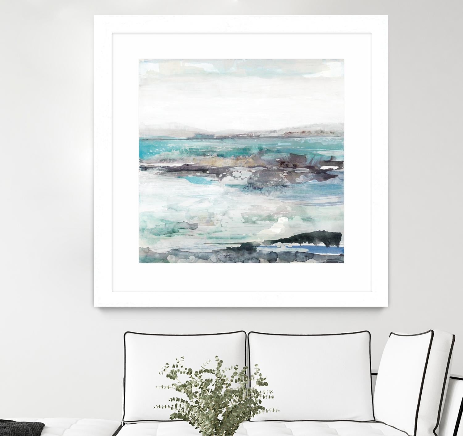 Sea Foam I by Maya Woods on GIANT ART - cyan abstract