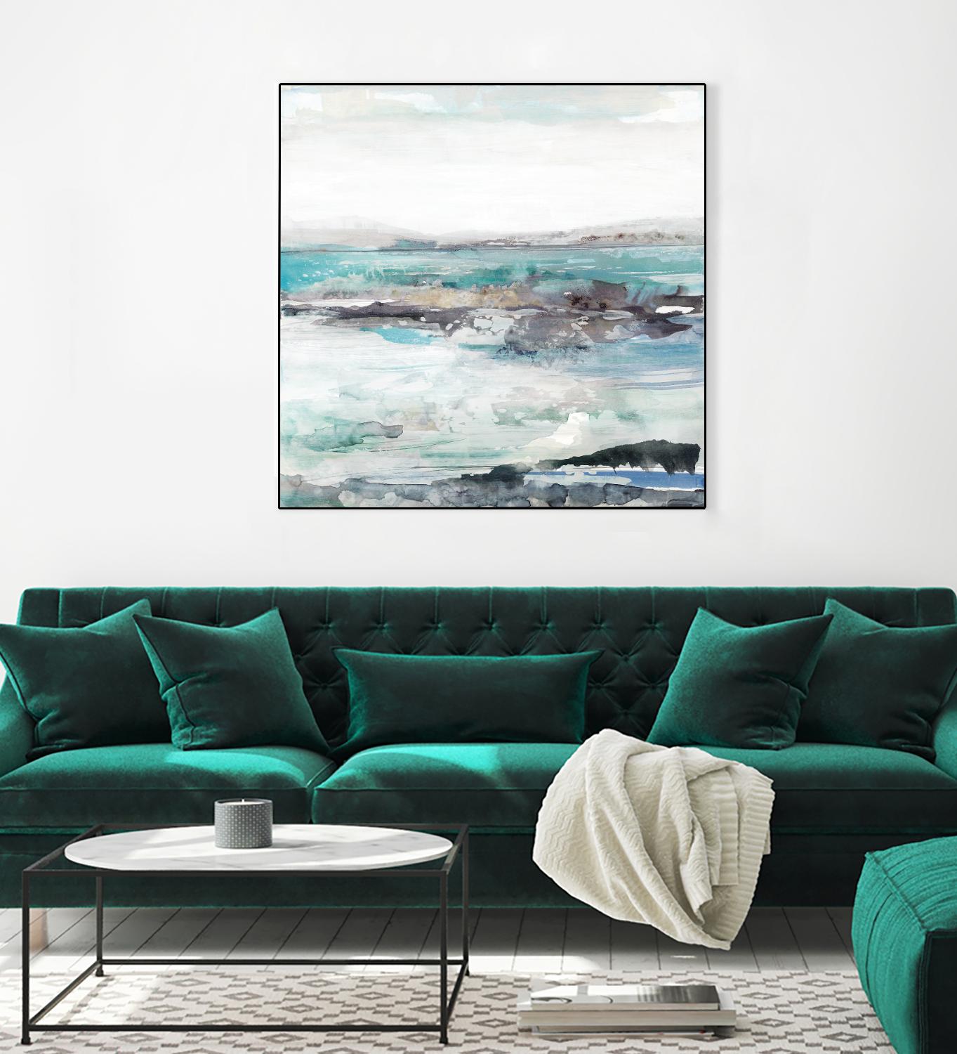 Sea Foam I by Maya Woods on GIANT ART - cyan abstract