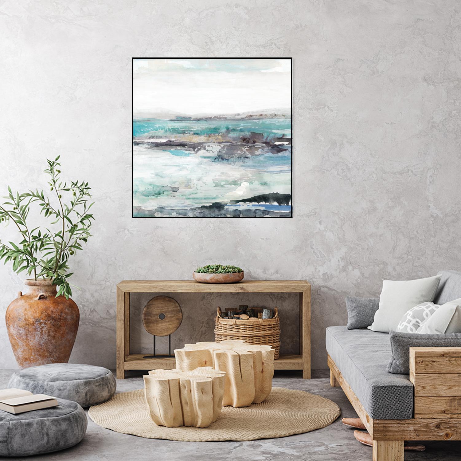 Sea Foam I by Maya Woods on GIANT ART - cyan abstract