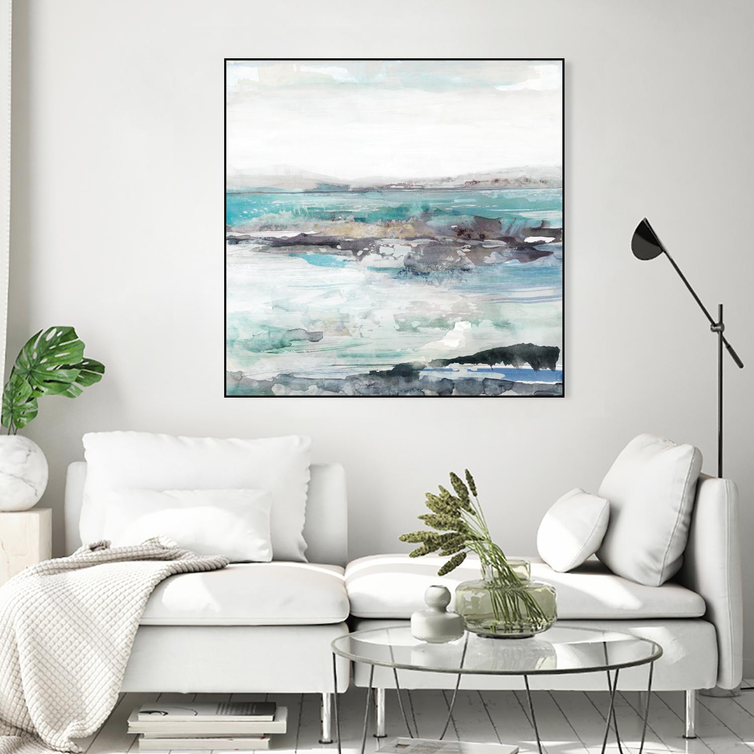 Sea Foam I by Maya Woods on GIANT ART - cyan abstract