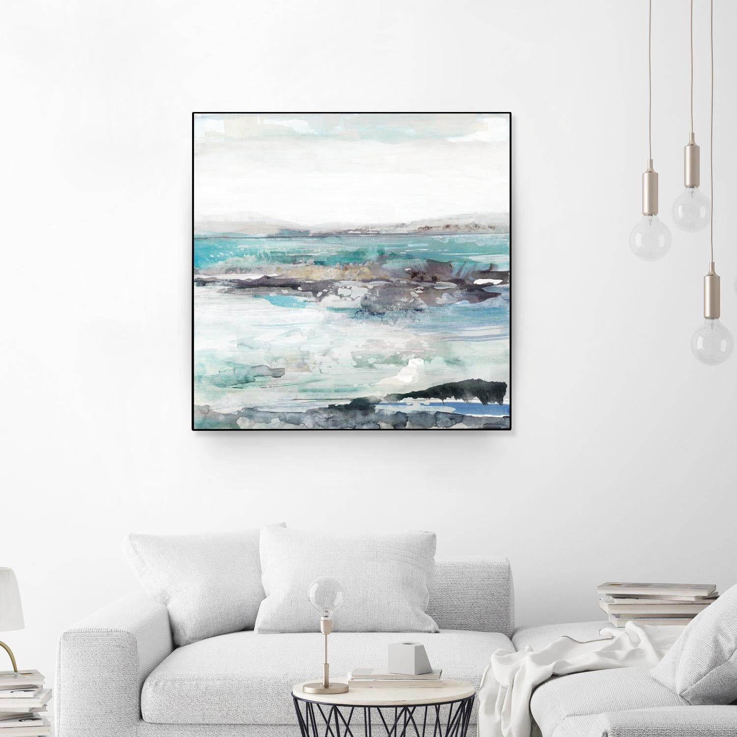 Sea Foam I by Maya Woods on GIANT ART - cyan abstract
