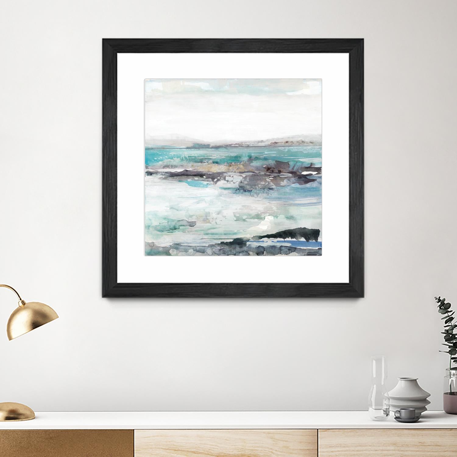 Sea Foam I by Maya Woods on GIANT ART - cyan abstract