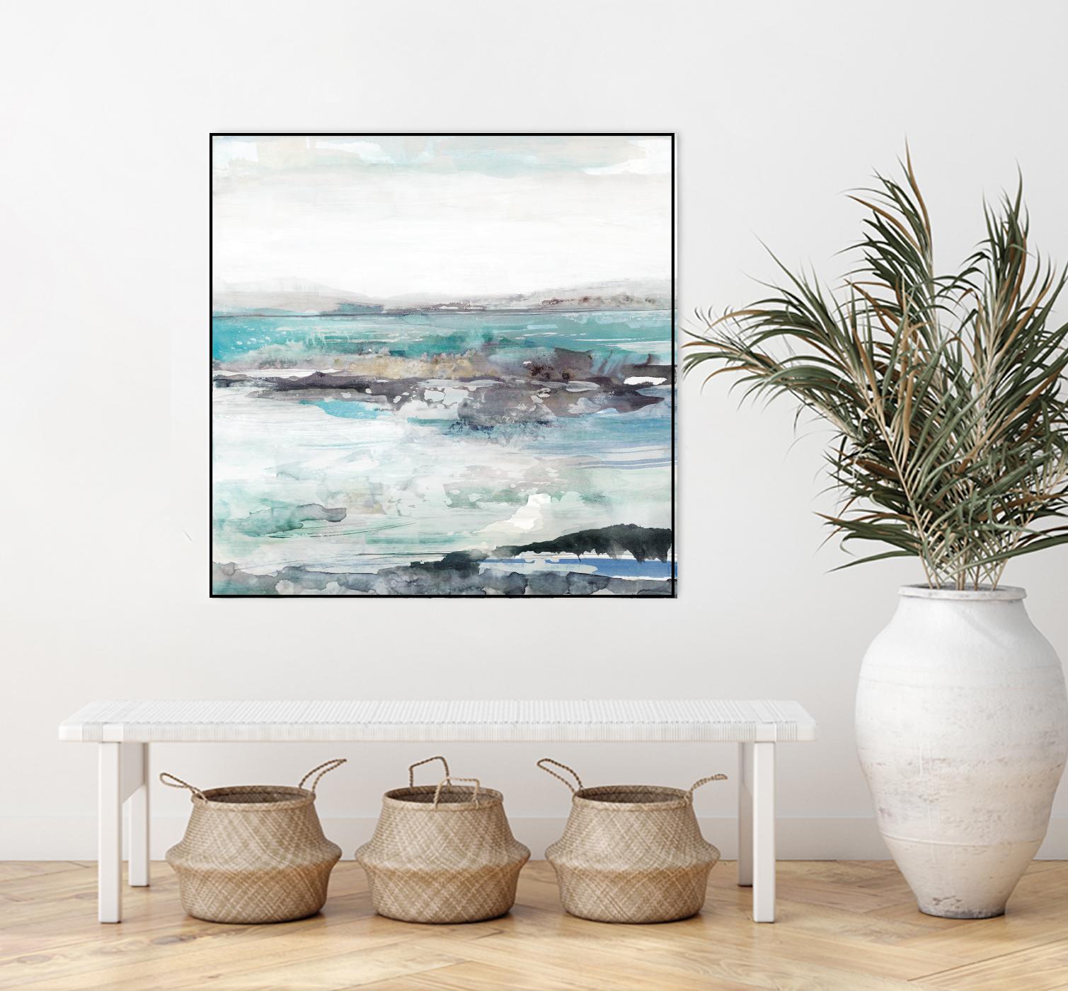 Sea Foam I by Maya Woods on GIANT ART - cyan abstract