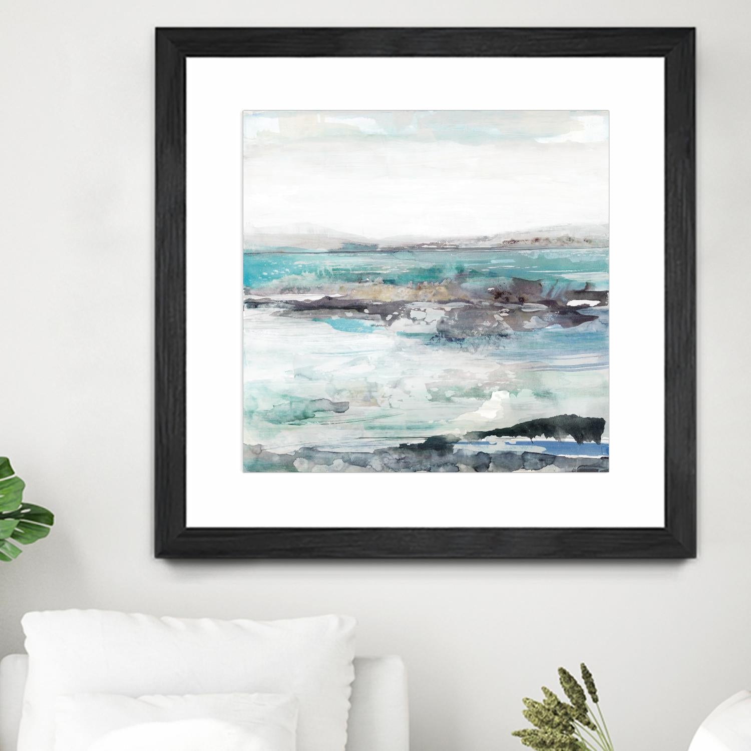 Sea Foam I by Maya Woods on GIANT ART - cyan abstract