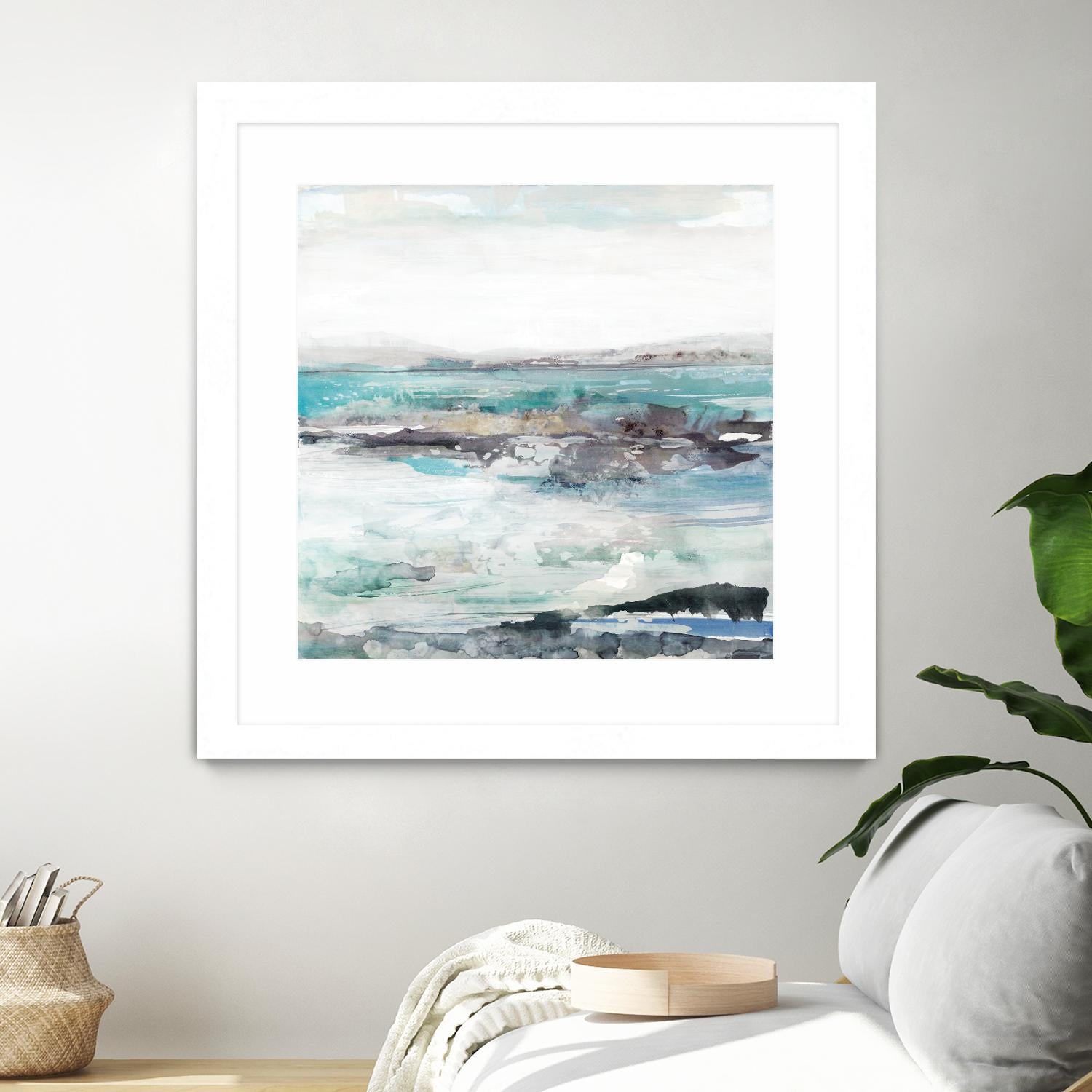 Sea Foam I by Maya Woods on GIANT ART - cyan abstract
