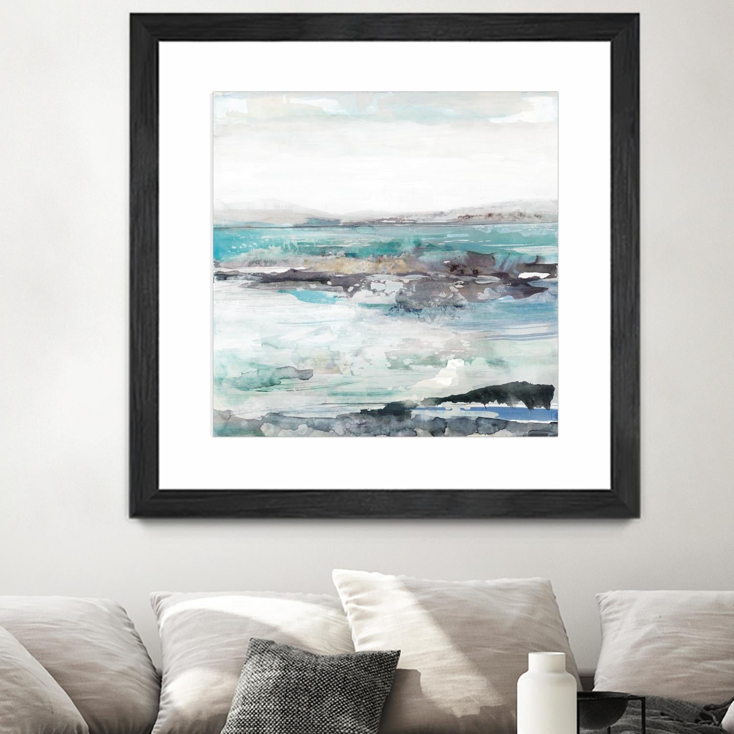 Sea Foam I by Maya Woods on GIANT ART - cyan abstract