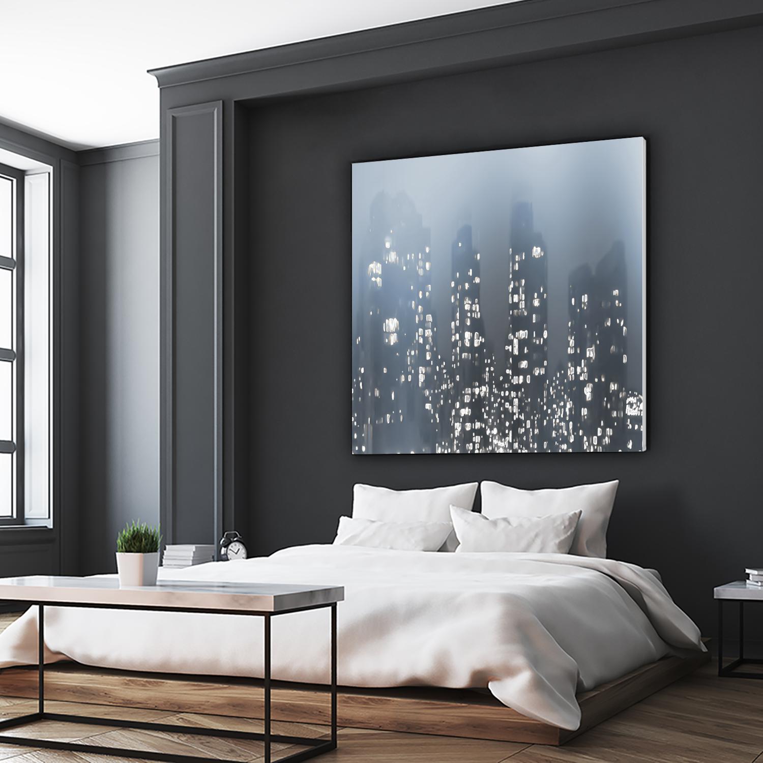 Dark City by Norm Stelfox on GIANT ART - white city scene