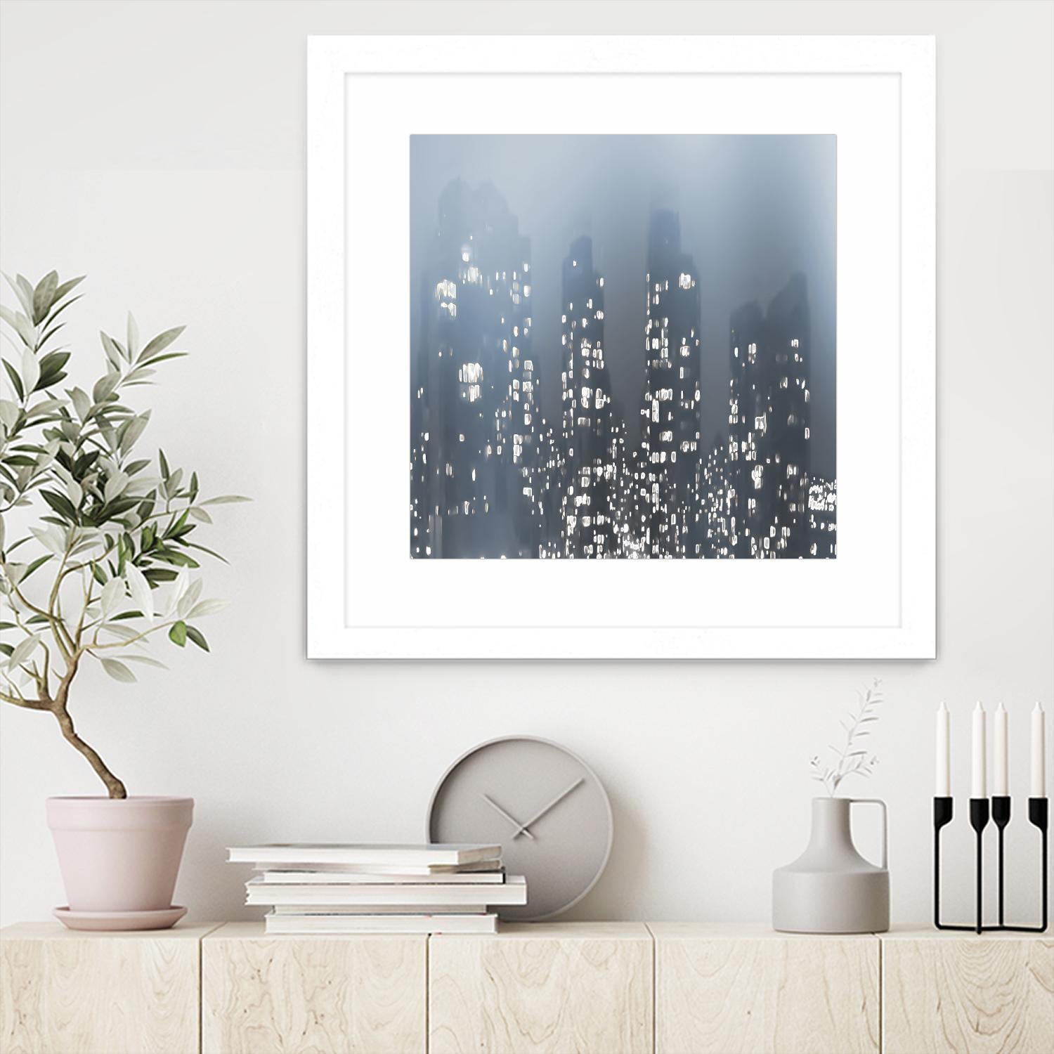 Dark City by Norm Stelfox on GIANT ART - white city scene