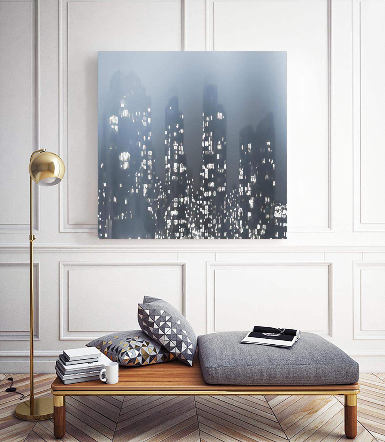 Dark City by Norm Stelfox on GIANT ART - white city scene