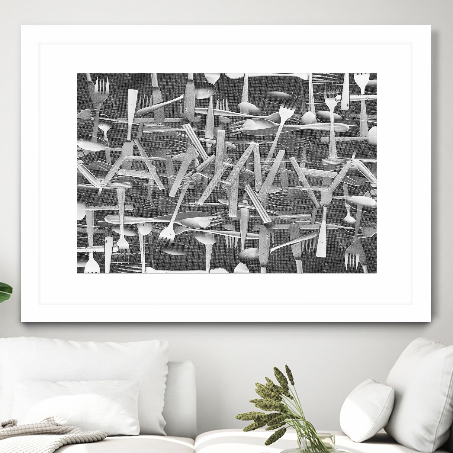 DINNER I by Norm Stelfox on GIANT ART - grey kitchen