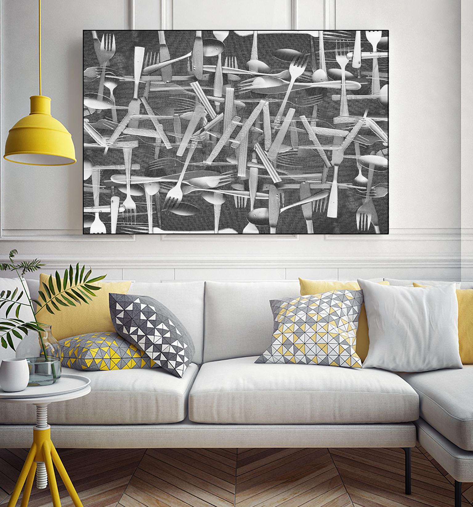 DINNER I by Norm Stelfox on GIANT ART - grey kitchen