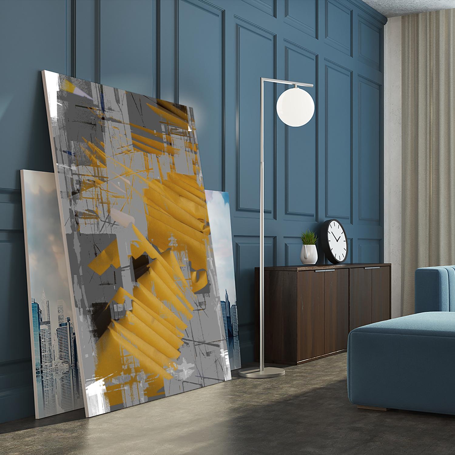 DINNER II by Norm Stelfox on GIANT ART - yellow abstract