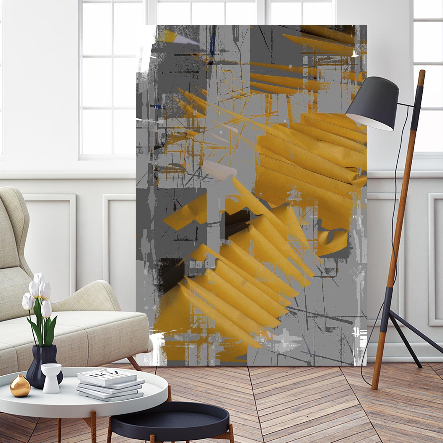 DINNER II by Norm Stelfox on GIANT ART - yellow abstract