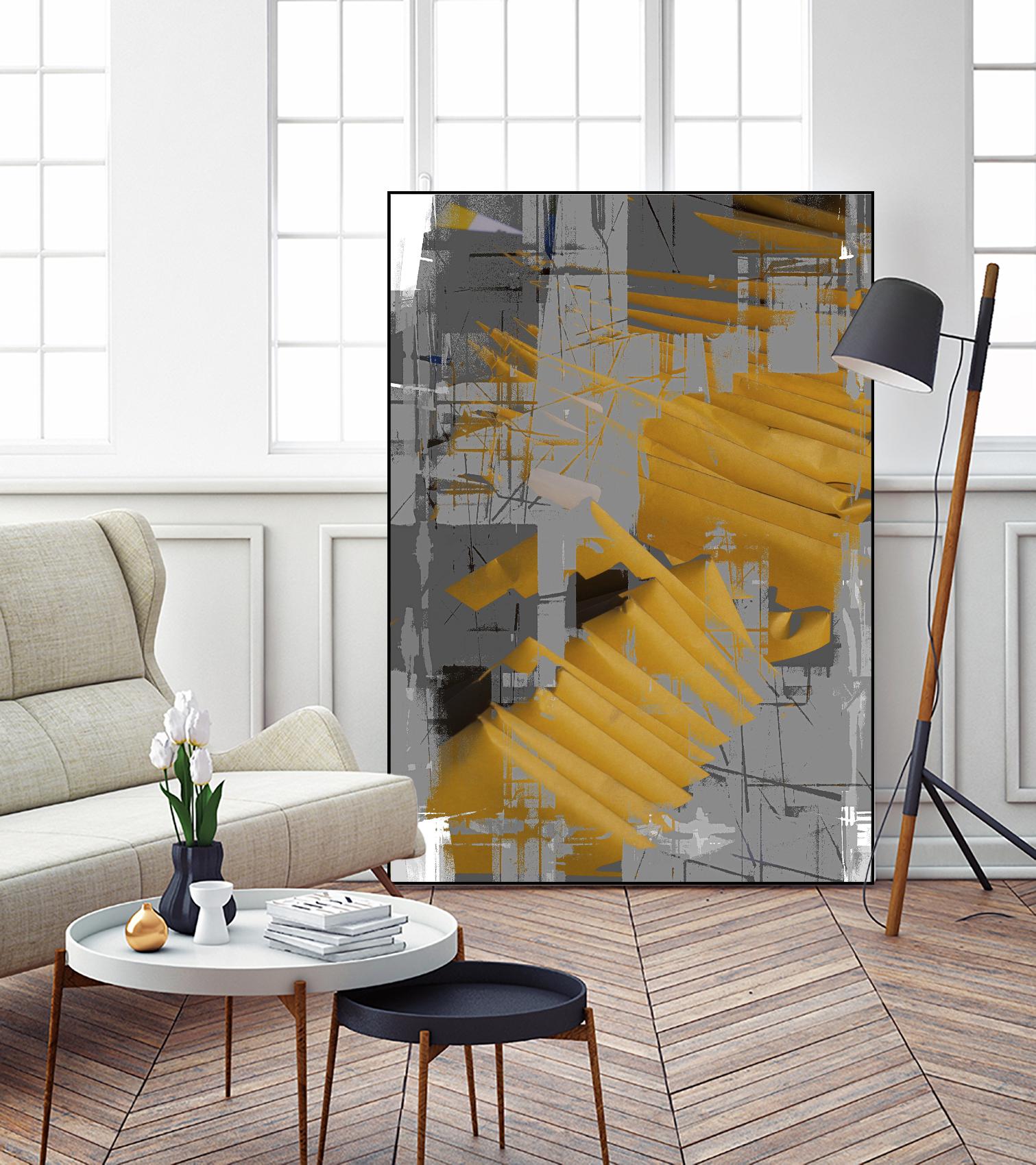 DINNER II by Norm Stelfox on GIANT ART - yellow abstract