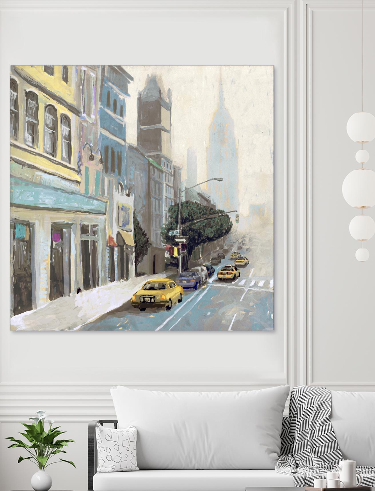 New York by Rick Novak on GIANT ART - blue city scene