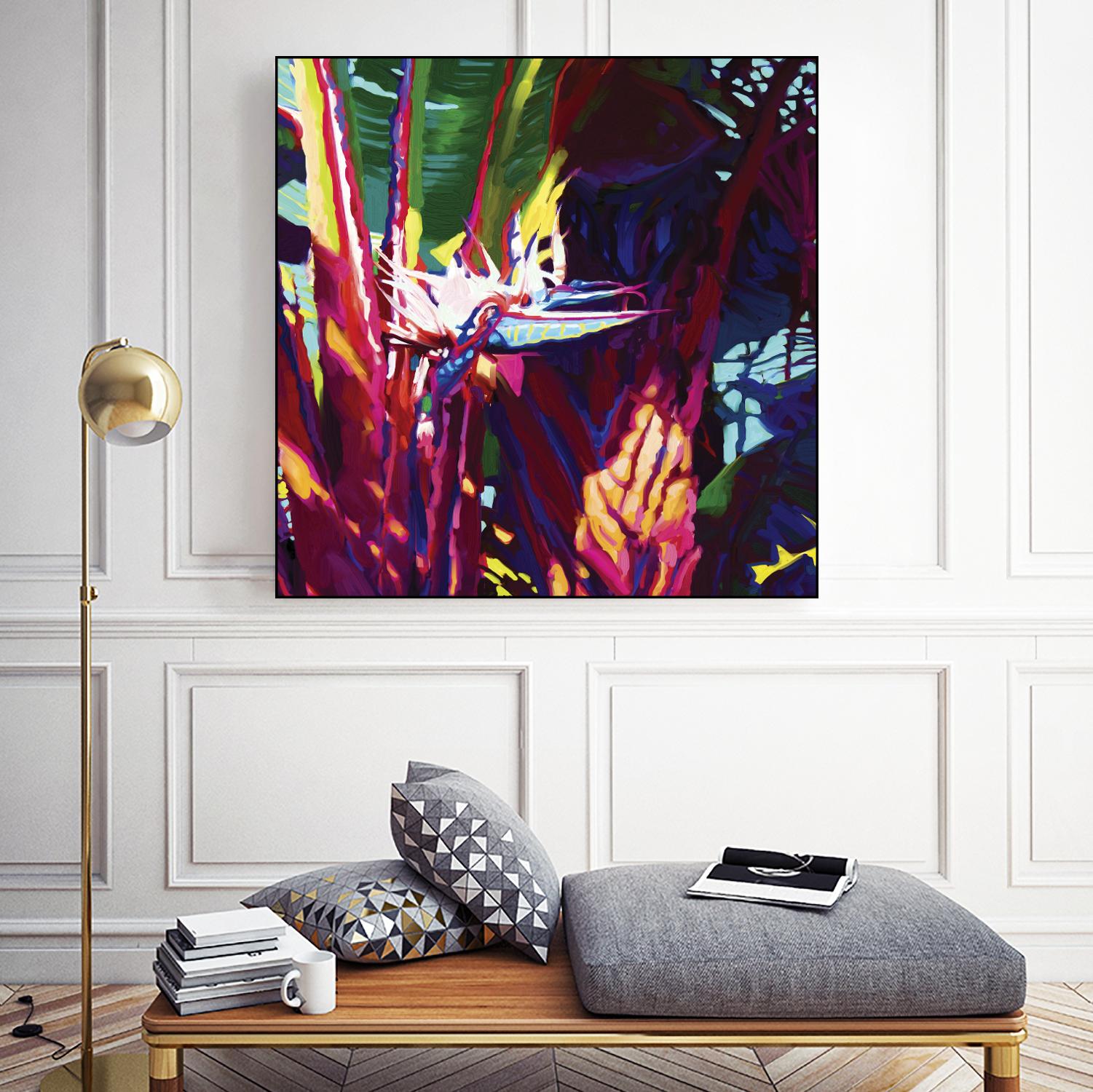 Palm Impressions by Rick Novak on GIANT ART - blue tropical