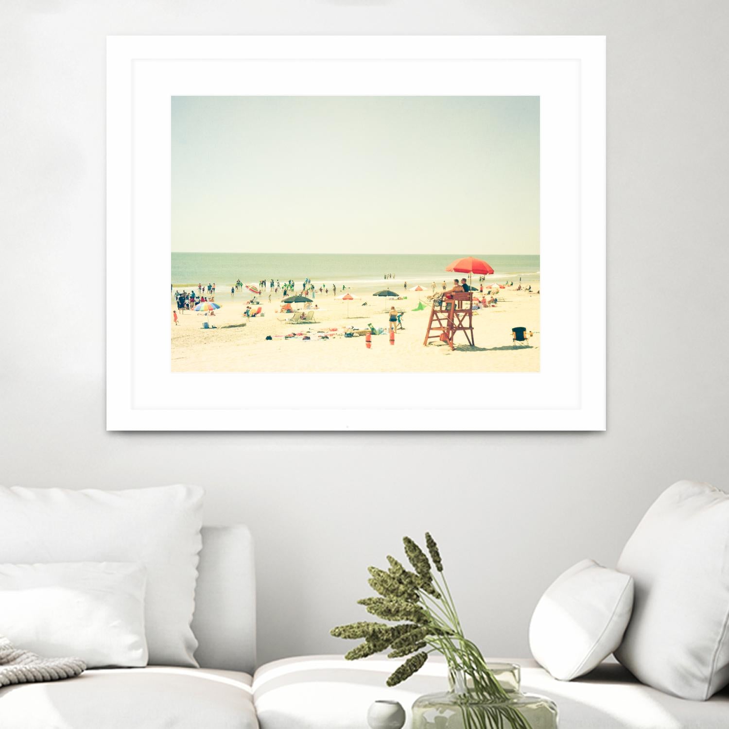Sunbathers I by Olivia Joy on GIANT ART - beige costal beach