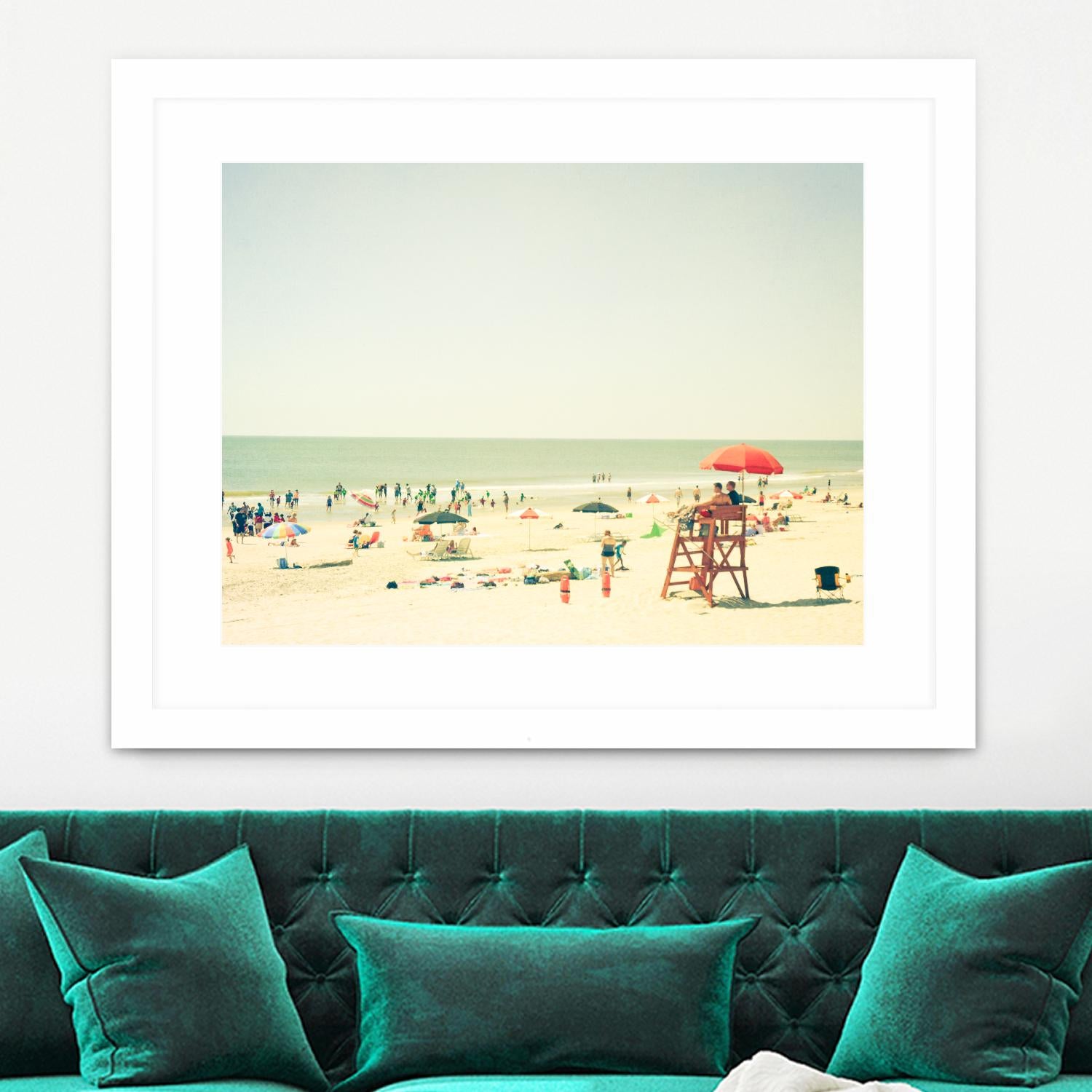 Sunbathers I by Olivia Joy on GIANT ART - beige costal beach
