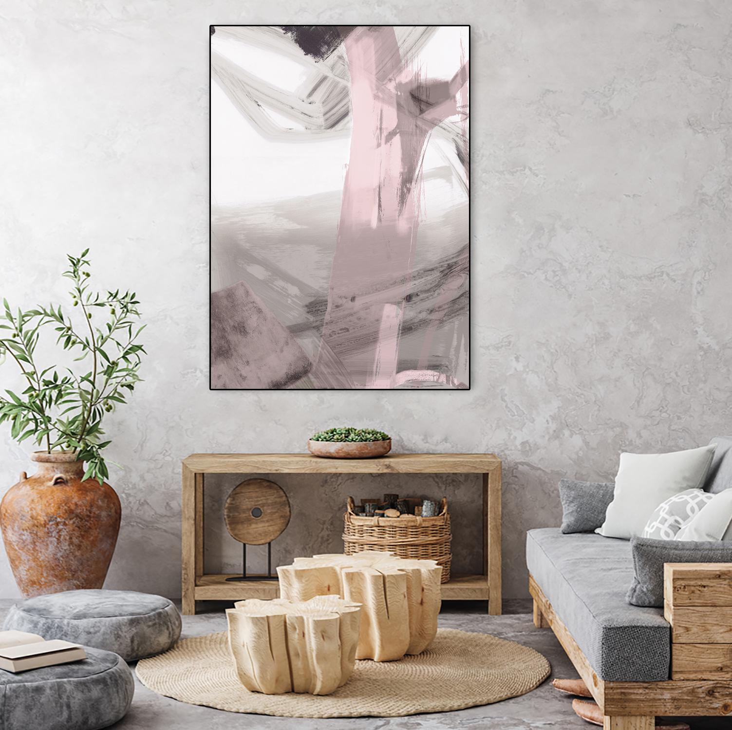 Fuschia I Blush Version by PI Studio on GIANT ART - grey abstract